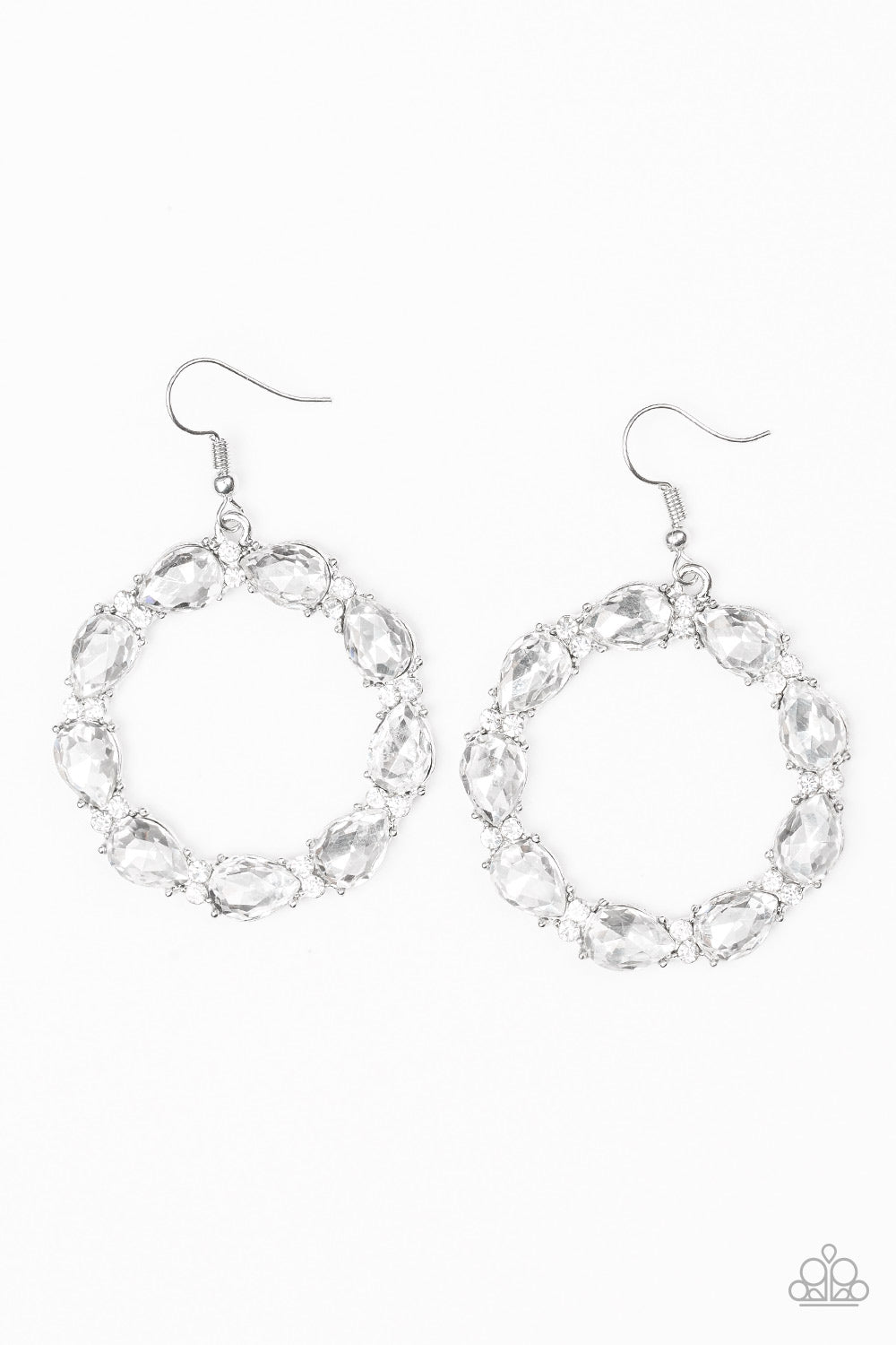 Paparazzi-Accessories-Ring Around The Rhinestones - White