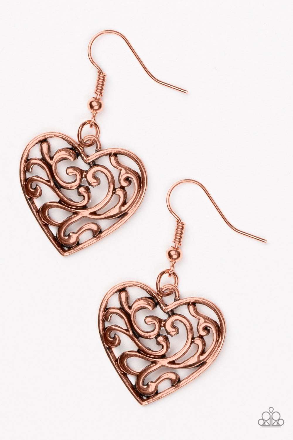 Paparazzi Accessories-The Truth HEARTS - Copper