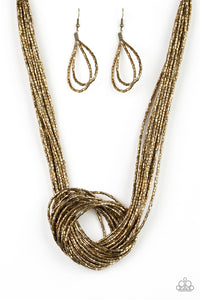 Paparazzi Accessories - Knotted Knockout - Brass