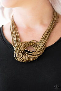 Paparazzi Accessories - Knotted Knockout - Brass