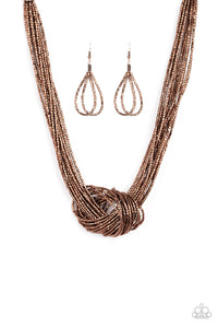 Paparazzi Accessories - Knotted Knockout - Copper