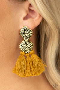 Paparazzi Accessories-Tenacious Tassel - Yellow