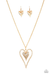 Paparazzi Accessories - Hardened Hearts - Gold