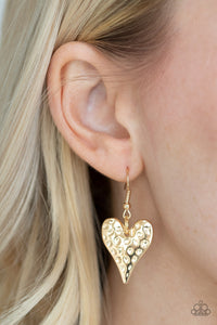 Paparazzi Accessories - Hardened Hearts - Gold